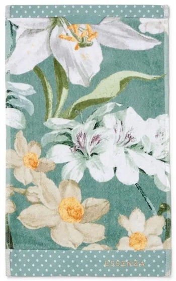 Essenza Rosalee gæstehåndklæde - 30x50 cm - Grøn - 100% økologisk bomuld - Essenza gæstehåndklæder